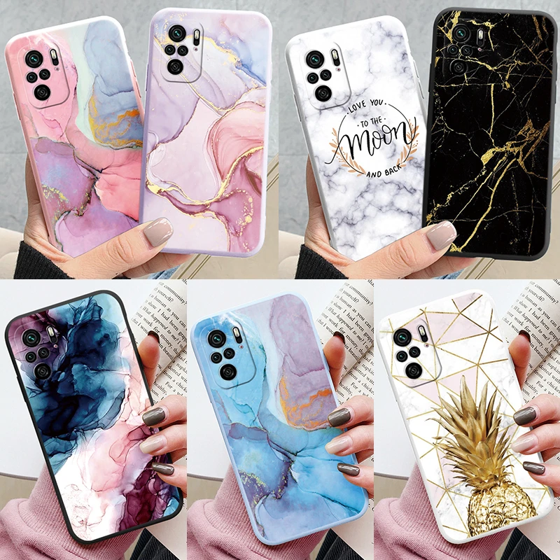 Fashion Marble Cover For Redmi Note 10 4G 10S Soft Protective Cases Silicone Coque Bumper Fundas For Xiaomi Redmi Note 10 Note10