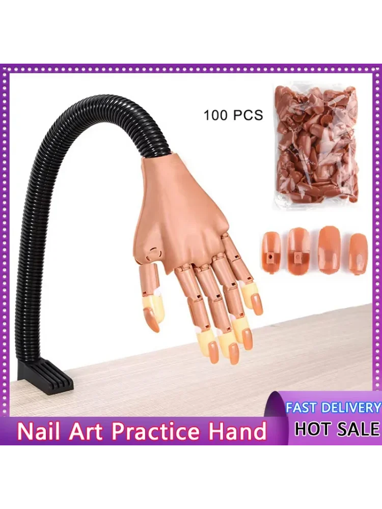 Nail Art pratique main manucure pratique doigt acrylique ongles conseils avec 100 pièces faux ongles équipement de formation des ongles outils