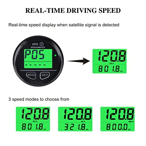 Digital GPS Speedometer DC 10-24V Speed Gauge Overspeed Reminder Battery Voltage Measurement for Boat Motorcycle Car ATV Motor V