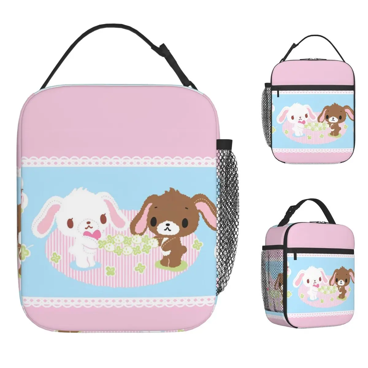 

Sugarbunnies аниме изолированная сумка для обеда портативный милый мультяшный контейнер для еды сумка-холодильник сумка-тоут ланч-бокс для работы путешествия для девочек и мальчиков