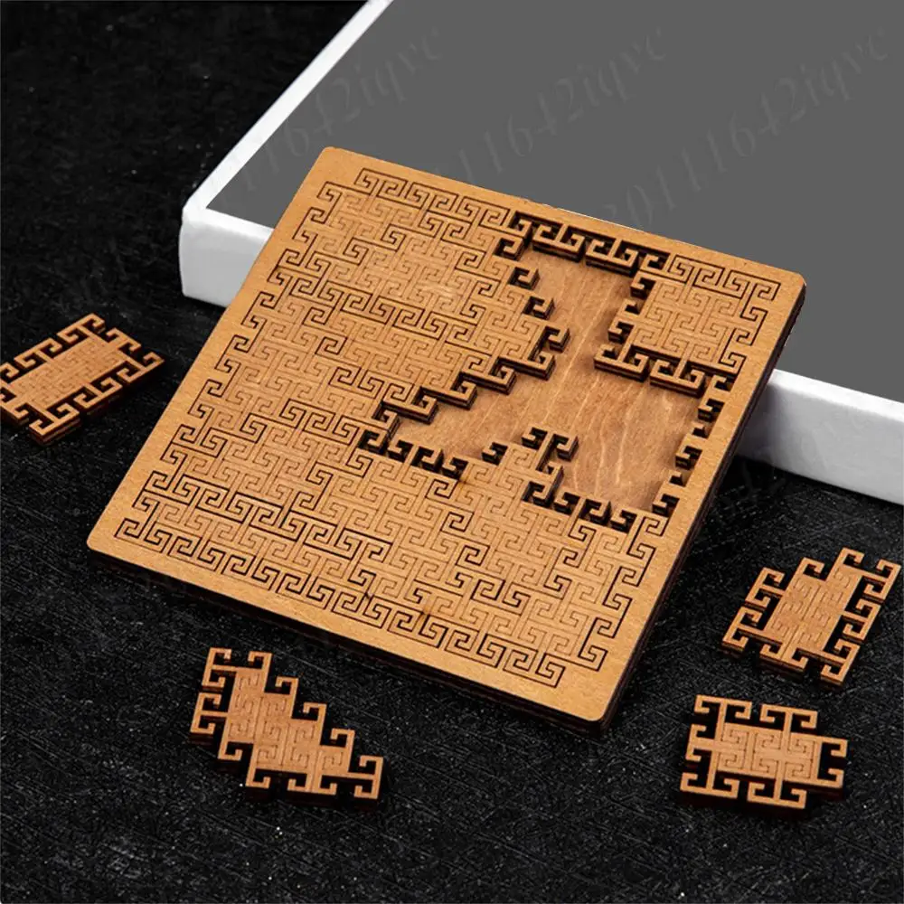 بانوراما خشبية غير منتظمة مع إطار ألغاز منشار فريدة من نوعها متاهة إبداعية غير منتظمة ألعاب لوحية Tangram غير قابلة للحمل #3