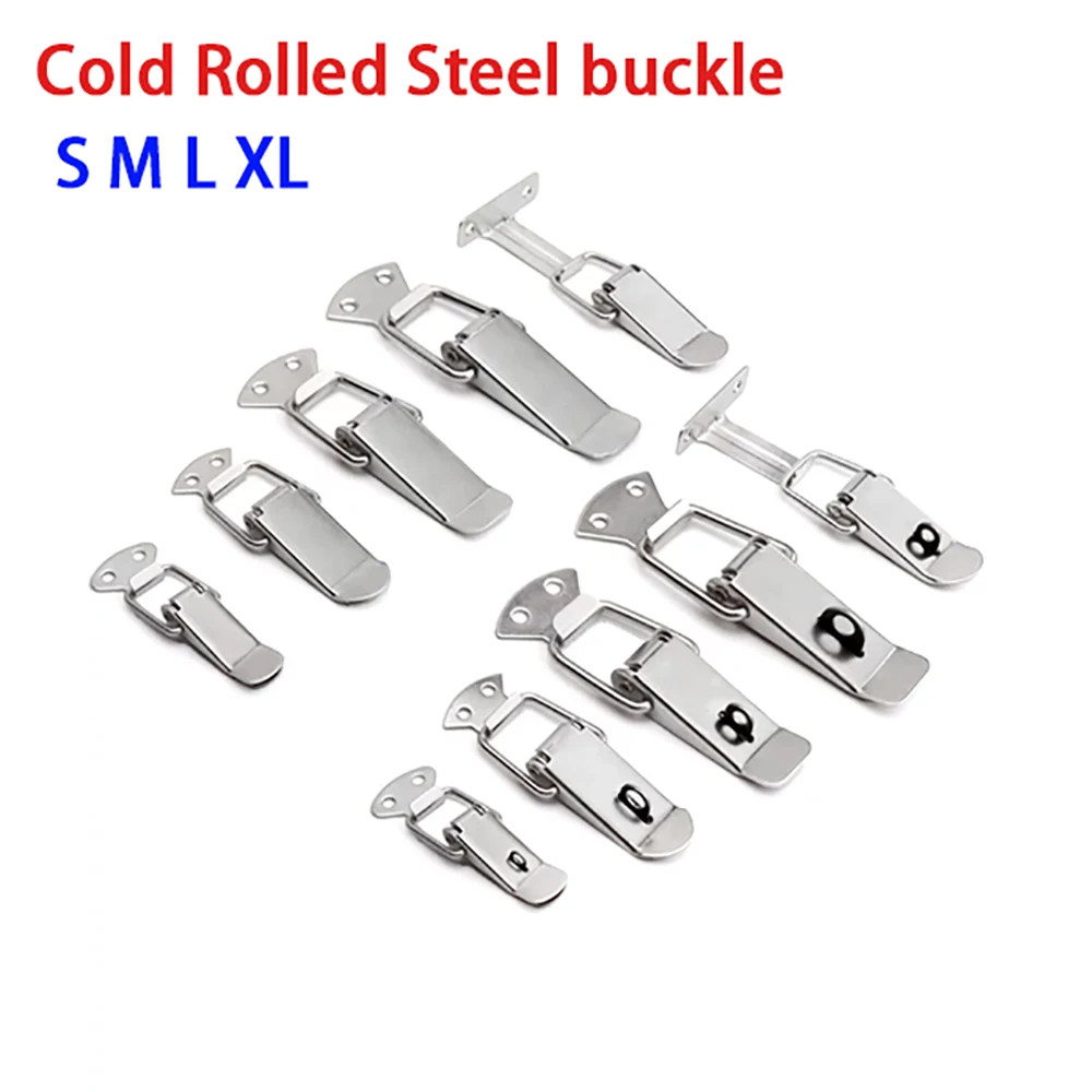 1Pcs Cold Rolled Steel Buckle Aviation Box Buckle Toolbox Padlock Buckle Spring 90 Degree Duckbill Buckle Ardware Tool