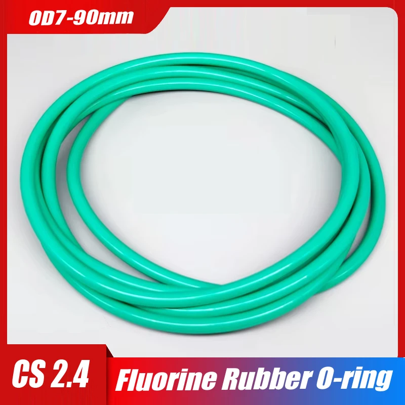 

FKM Green Fluorine Rubber O-Ring CS 2.4mm OD 7mm-90mm Thickness O-Rings Sealing Gasket Oil Resistant Acid & Alkali Resistant