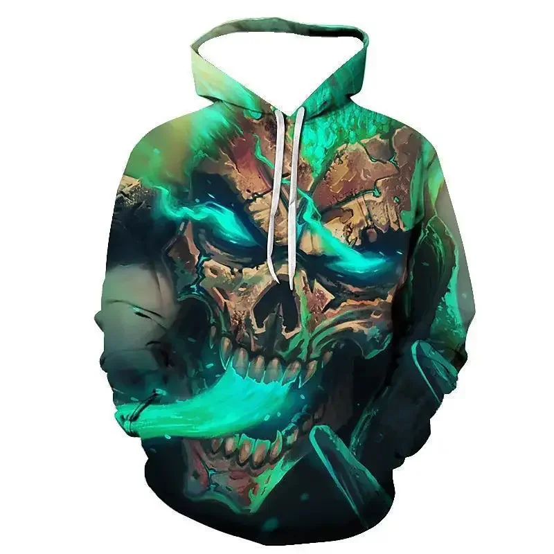 เสื้อฮู้ดแขนยาวลายหัวกะโหลกสำหรับเด็ก/ผู้ใหญ่ ขายดี เหมาะสำหรับใส่ออกกำลังกายกลางแจ้ง ชุดกีฬา เสื้อคลุม ของขวัญวันฮาโลวีน