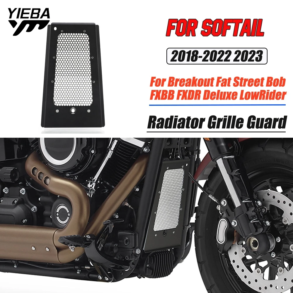 

Motocycle Radiator Grille Cover Water Tank Guard Protect For Softail Breakout Fat Street Bob FXBB FXDR Deluxe LowRider 2018-2023