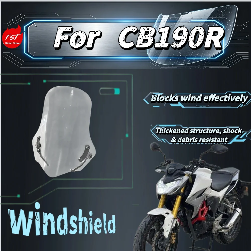 

Motorcycle Front Windscreen Windproof Deflector Parts for CB190R Modified Windshield