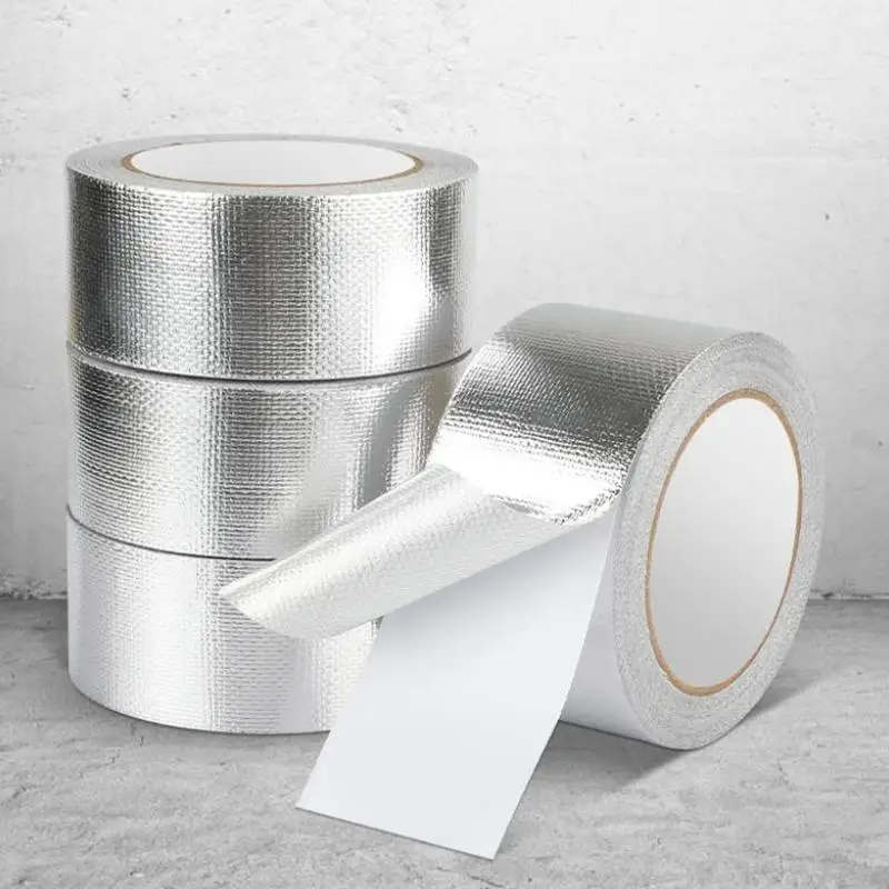 20m*5cm Exhaust Pipe Insulation Tape Exhaust Heat Tape Manifold Downpipe High Temperature Bandage Tape Silver Adhesive Tape