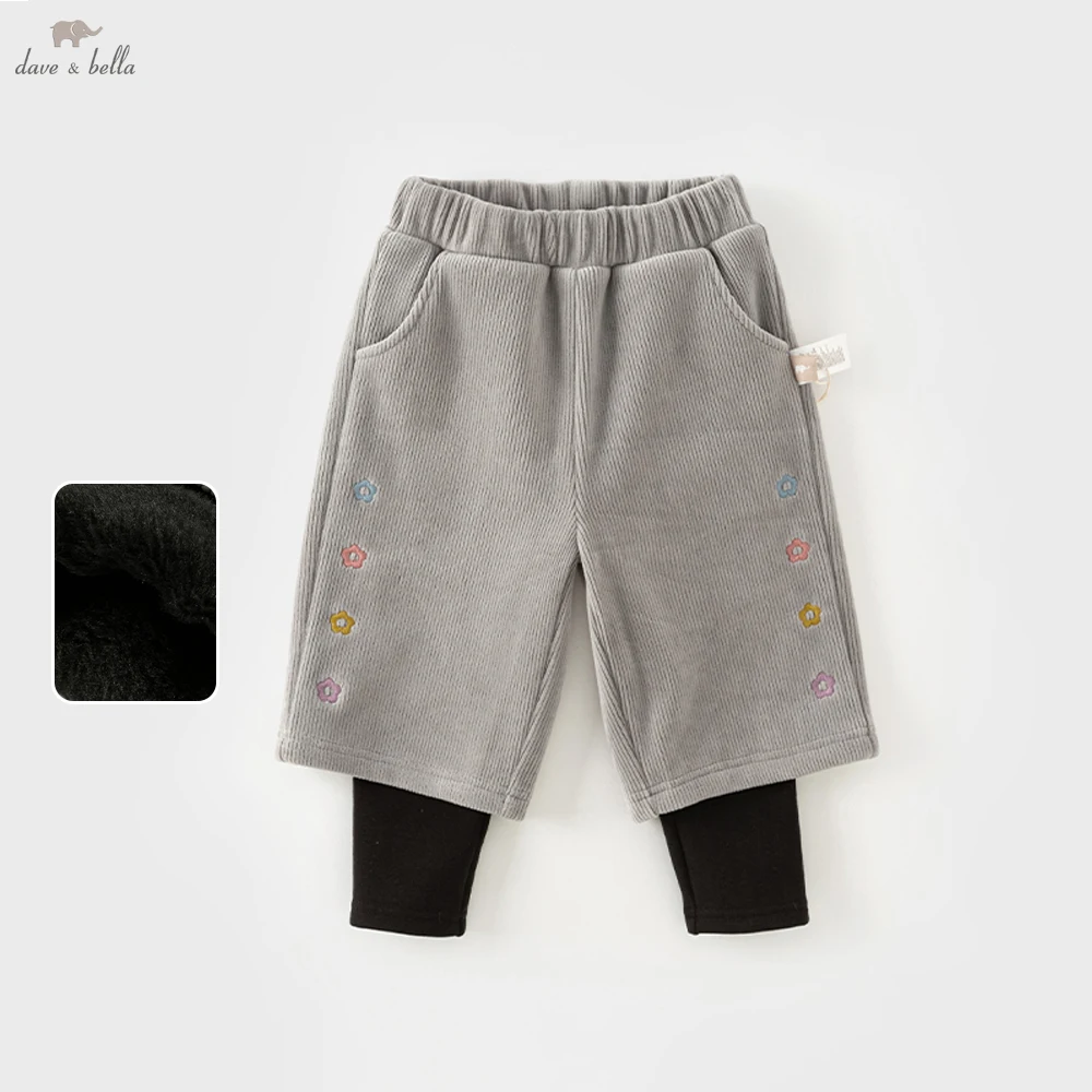 

Dave Bella Winter Baby Girls Smoke Grey Pants Knitted Infant Girls Sport Short Pants Children Girls Pants DB4238070