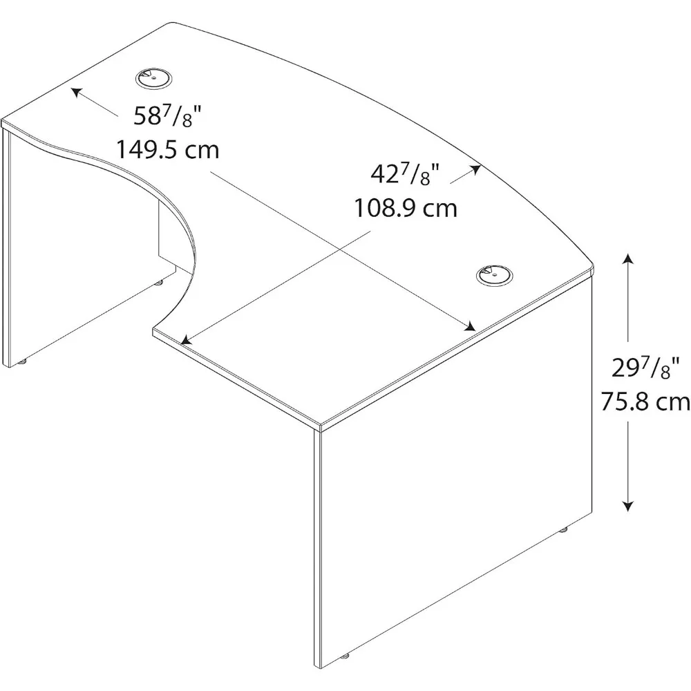 مجموعة Series C 60W x 43D غلاف مكتب L-Bow لليد اليمنى في كرز هانسن، محطة عمل مكتبية كبيرة لمساحة العمل الاحترافية