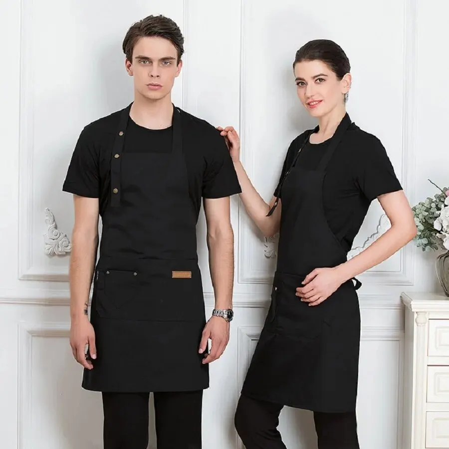 Kitchen Apron New Fashion in Cuisine: Male Chefs, Barbecues, Bars, Cafes, Beauty and Nail Studio Waterproof and Anti Fouling