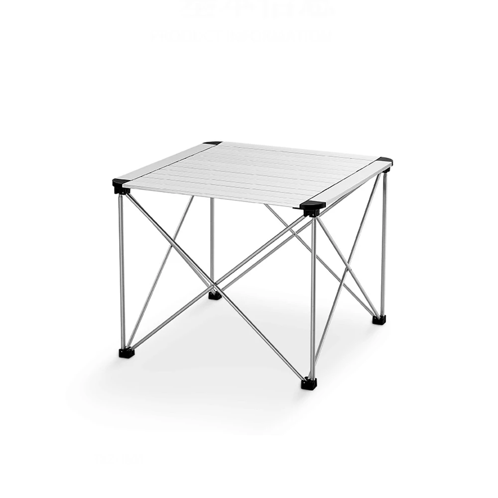 

Folding Camping Outdoor Portable Stable Aluminum Alloy Square table with rounded corners for Camp Beach Backyard BBQ Party