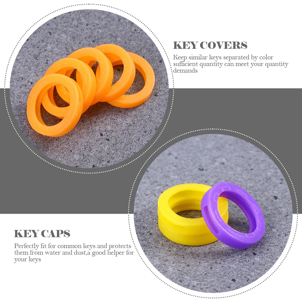 

50Pcs Silicone Key Caps Colorful Flexible Key Covers Keys Identification Protective Caps Keys Identify Supplies