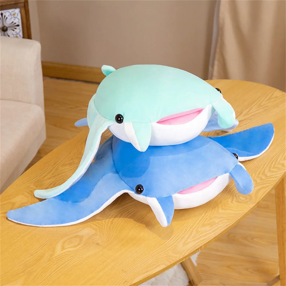 Cartoon Fish Manta Ray Plush Toy Kawaii Devil Ray Rajiformes Cute Mobulidae Plushies Pillow Stuffed Soft Marine Life Dolls Gifts