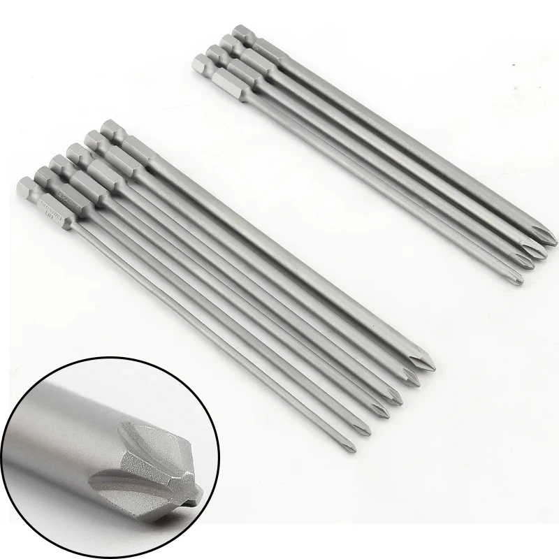 150mm Length 10Pcs Longer Phillips electric screwdriver bit magnetic cross-headed wind drill head ph1/ph2