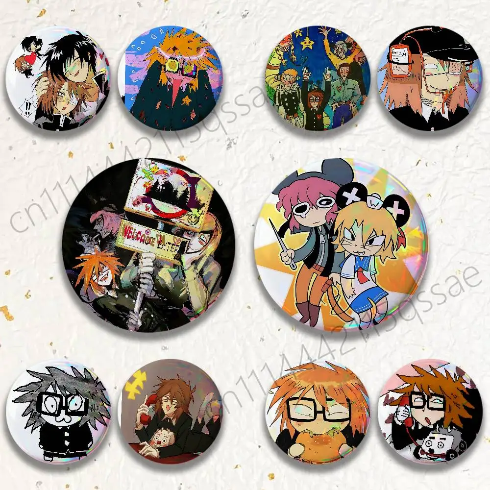 Ranfren Anime Game 25/32/44/58/75mm Badges Button Round Creative Pin Brooch Badge Bag Decor Accessories