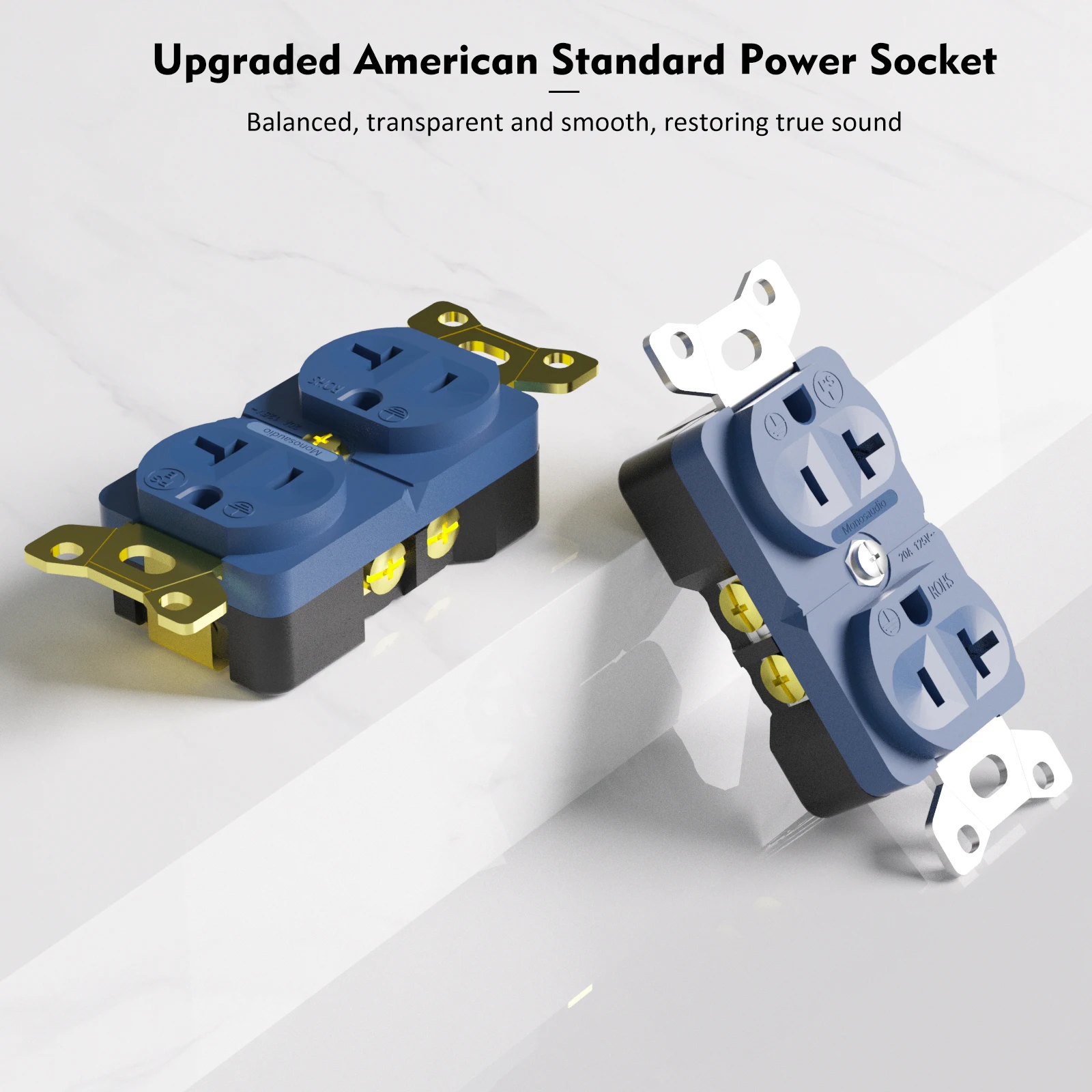 Monosaudio DP2G/R النحاس/الروديوم/الذهب مطلي مقبس الطاقة وعاء الصوت الصف الولايات المتحدة مخرج طاقة HiFi التيار المتناوب الطاقة جدار جبل لوحة