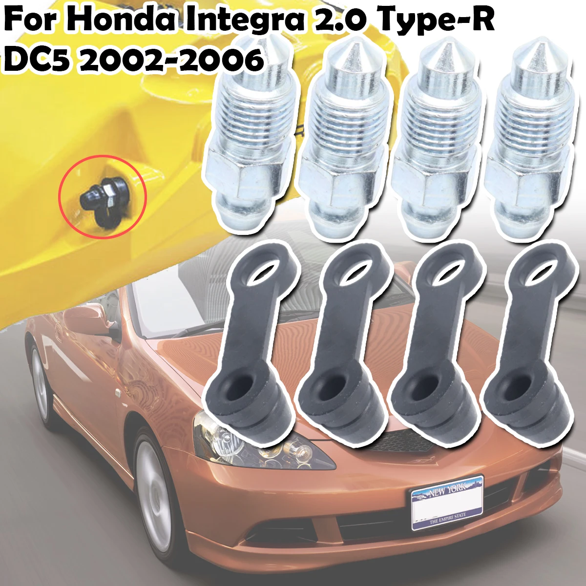 

For Honda Integra 2.0 Type-R DC5 2002 2003- 2006 Front Bleeder Valves and Rubber Dust Caps Left Right Caliper Bleed Nipple Screw