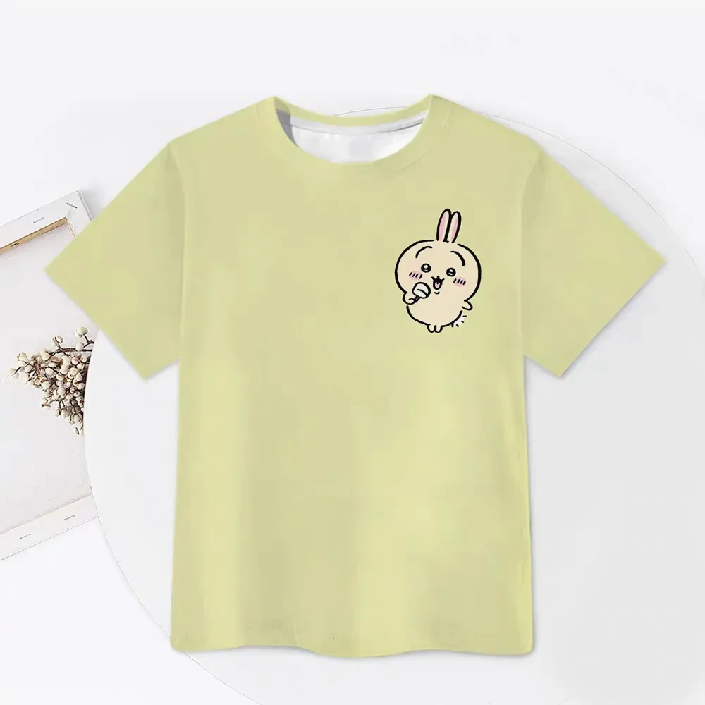 Chiikawa ist überall hier! Weiche, niedliche Cartoon-3D-Print-T-Shirts für Erwachsene Paare, Sportliche Freizeitkleidung, atmungsaktiv, kurze Ärmel, Familien-Matching – Detail 5