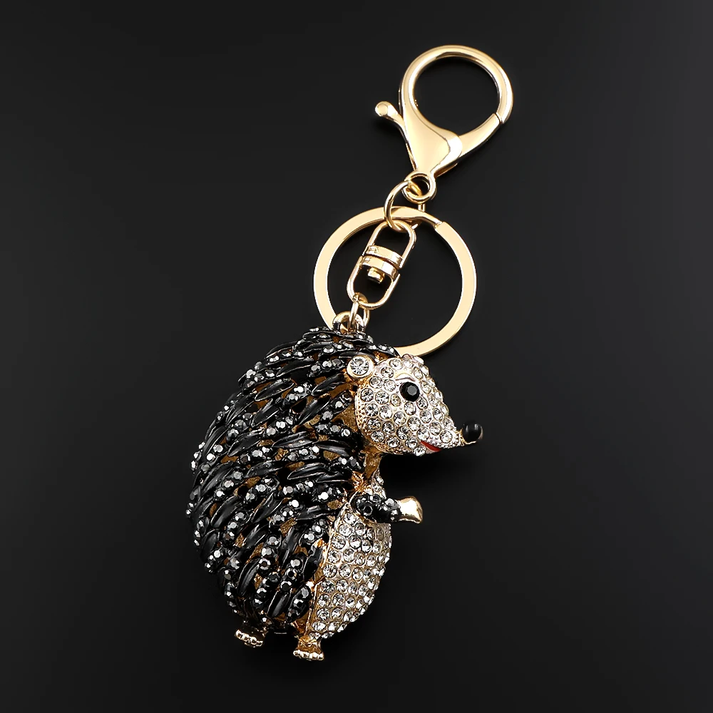 Igel-Strass-Schlüsselanhänger, niedlicher Waldtier-Taschenanhänger, Geschenk für Frauen, Teenager-Mädchen, Rucksack, Alltags-Geldbörsen-Accessoire, Schmuck – Detail 4