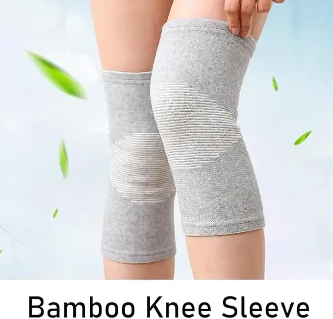 1 Paar Knieschoner Sport Bambuskohle Elastische Kniescheiben-Kompressionsstütze Knieschützer Beinwärmer Schmerzlinderung – Detail 1