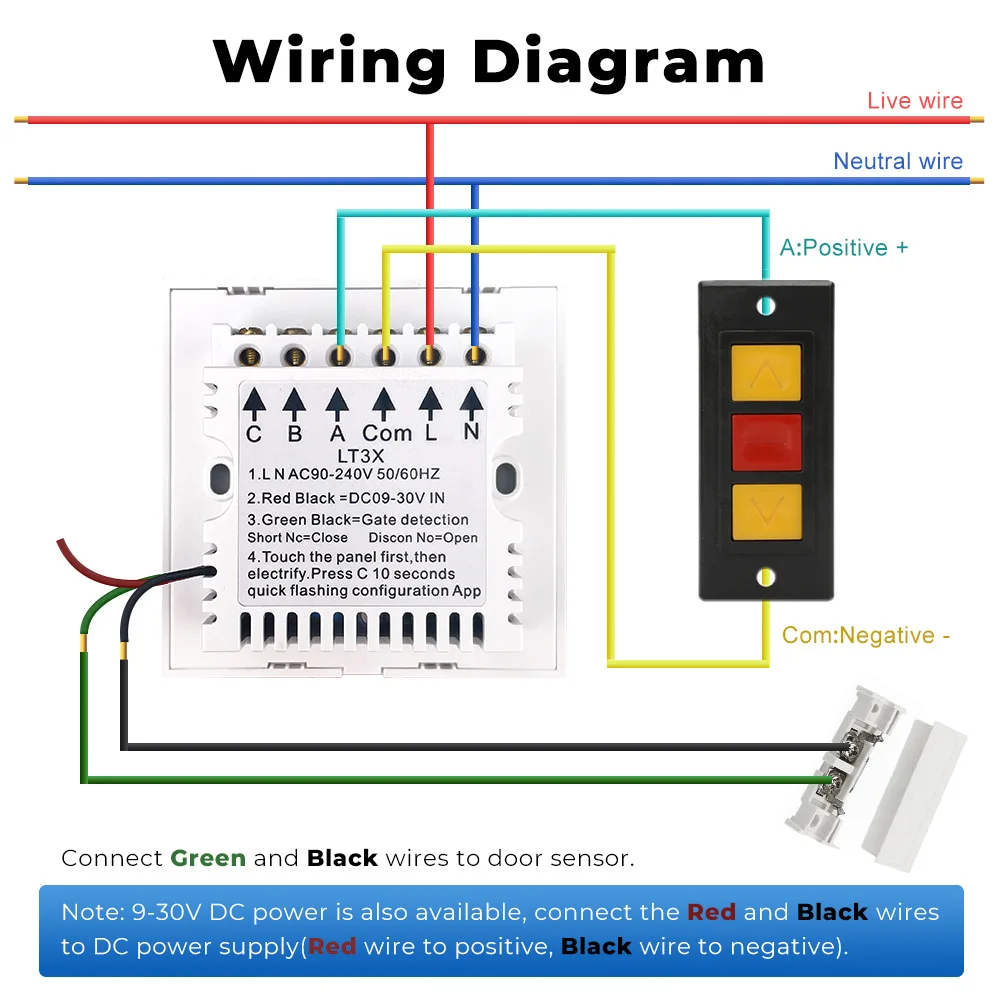 Tuya wifi abridor de porta da garagem controlador eletrônico portão interruptor toque parede vida inteligente app voz remota funciona com alexa google
