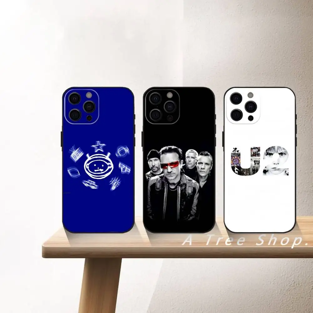 

The U-U2s B-Band Phone Case For iPhone17,16,15,14,13,12 Plus,Max Soft Silicone Black Cover