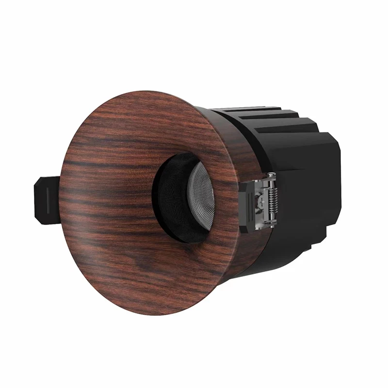 

Dimmable Walnut Wood Rrain Retro Style Anti-glare Led Downlight Recessed Lamp Spotlight COB Light 12W 15W For Home Hotel Living