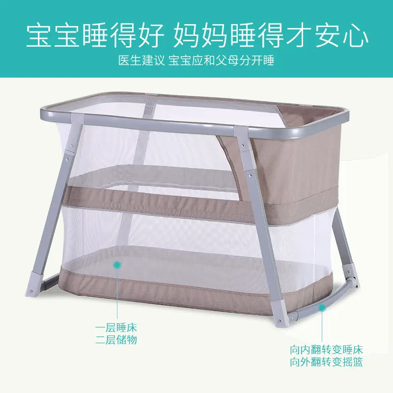 Cuna plegable para bebé portátil multifuncional cama matrimonio - imagen 3