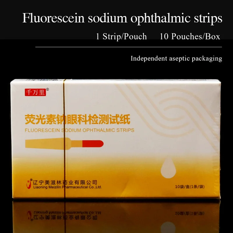 Striscia fluorescente oftalmica medica carta reattiva per il rilevamento degli occhi carta da filtro per il rilevamento degli strappi artificiali striscia di carta per il rilevamento degli occhi