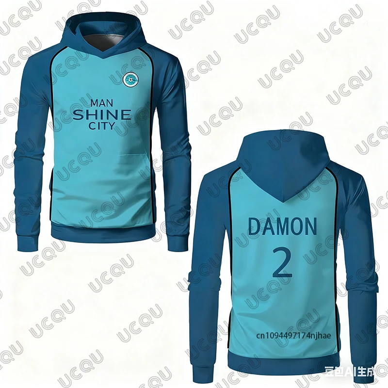 الأزرق قفل ناجي رجل تألق مدينة الرجال النساء هوديس انمي ياباني تأثيري كرة القدم جيرسي عادية كم طويل البلوز القمم الرياضية