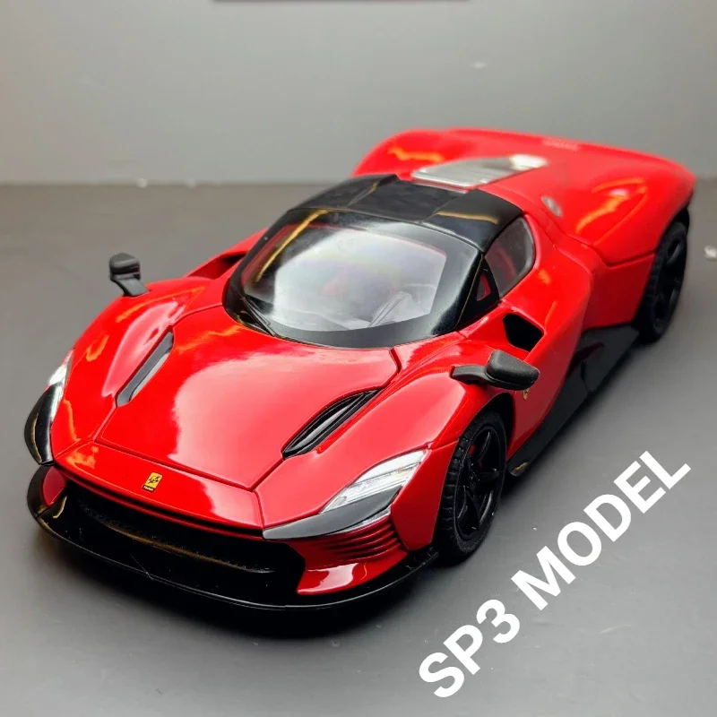 

1:22 ограниченная серия SP3 модель спортивного автомобиля из сплава, сделано в Китае, орнамент, игрушка, подарочный инженерный литой набор