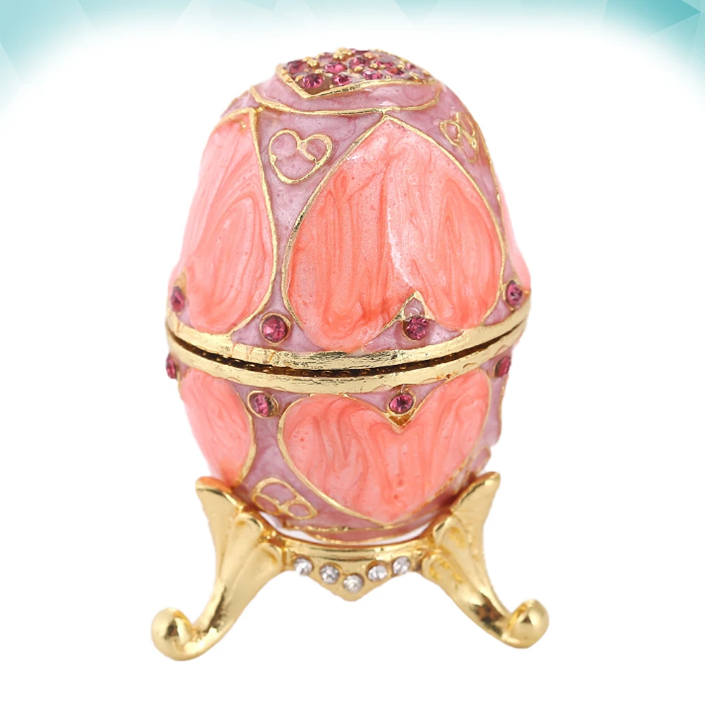 

Egg Shape Metal Jewelry Box Storage Organizer Holder Container Small Trinket Case Drawer Closet Beads Rings Earrings Gift For