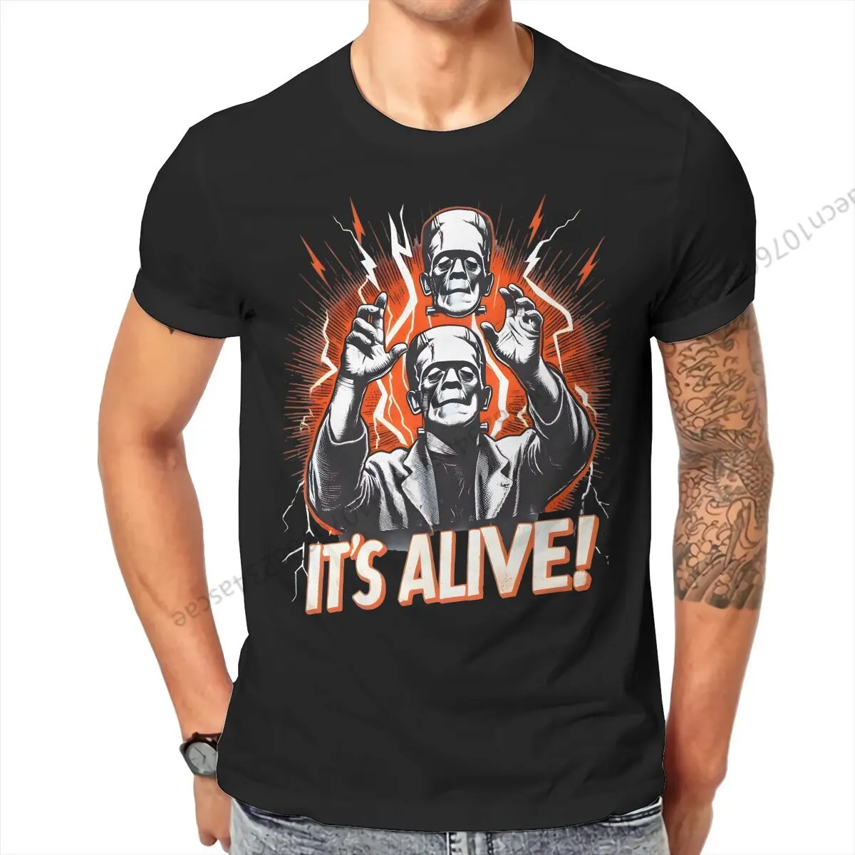 It's Alive Frankenstein Men T Shirt Crewneck TShirt Cotton Tops