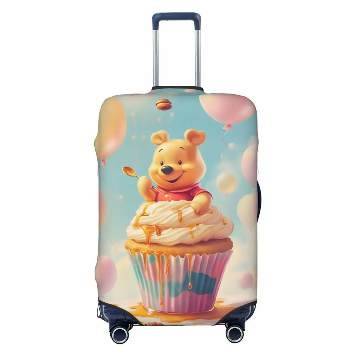 

Чехол для дорожного багажа с желтым медведем Винни-Пухом, эластичный чехол для чемодана с героями мультфильмов Kawaii, подходит для 18-32 дюймов
