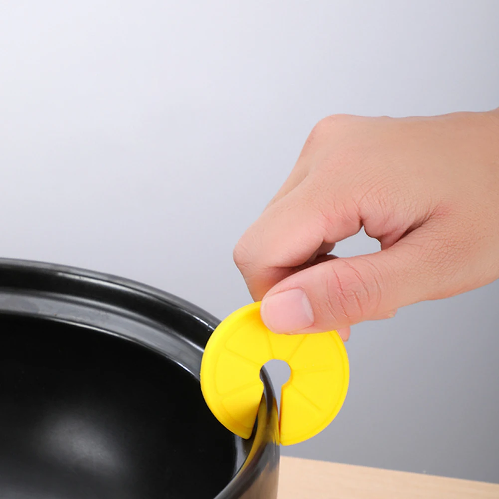 Silicone Splash Proof Pot Lid Holder Design Heat Resistant Overflow Proof Plug Pot Lid Spill Preventer Kitchen Gadget