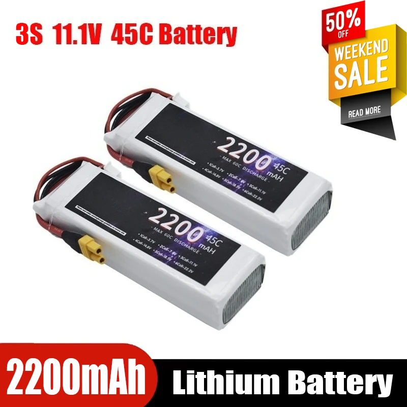 

2200mAh 11.1V 3s 45C model drone car model helicopter remote control car ship power lithium battery
