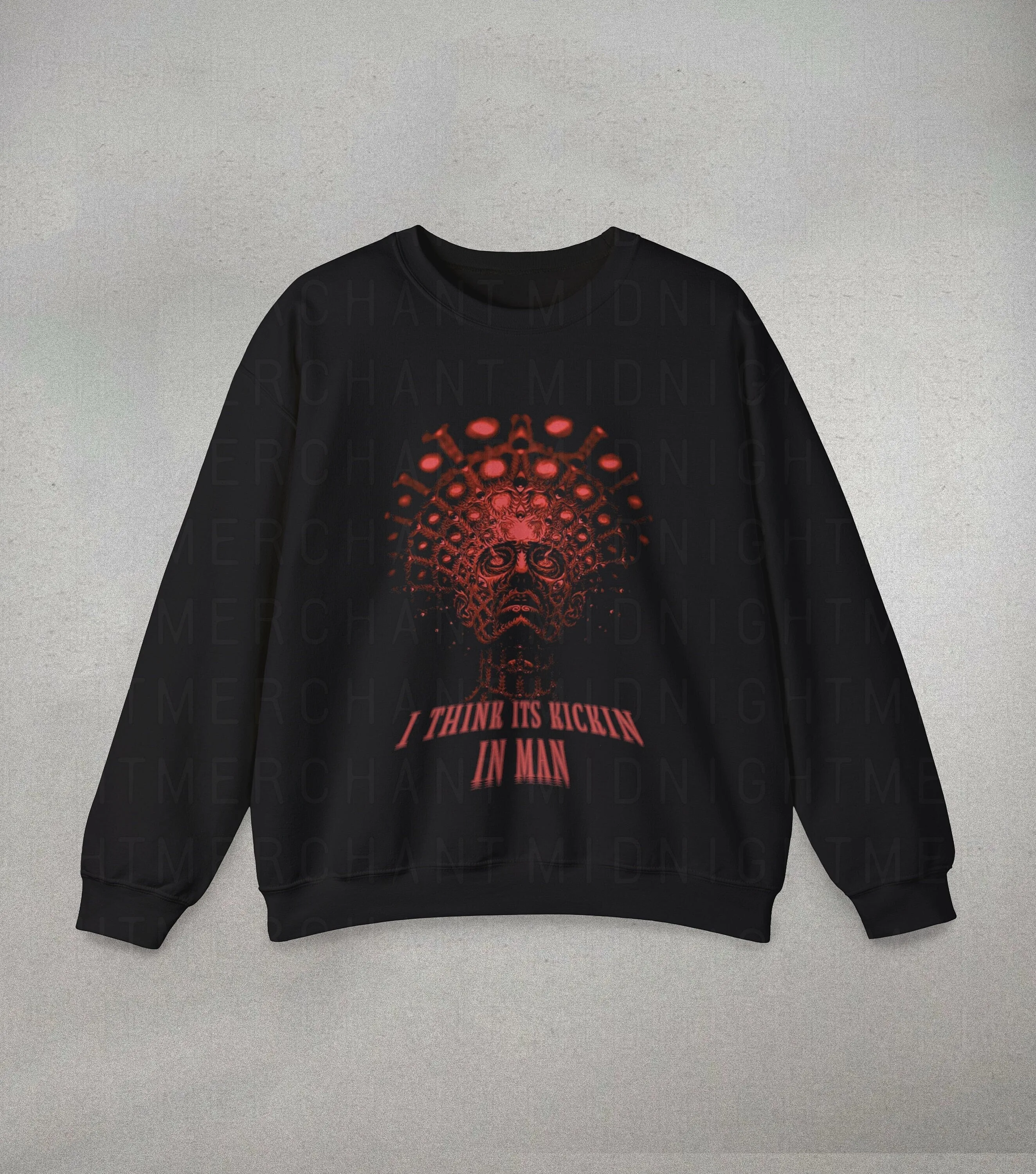 

Autumn and Winter Horror - Inspired Cotton Crew Neck Sweatshirt Great Choice for Enthusiasts of Unique and Spooky Fashion