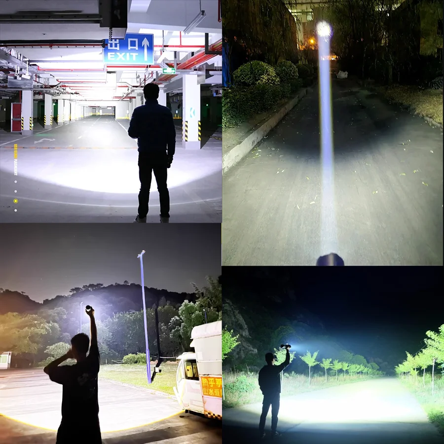 2026 White Laser Most Powerful Flashlights Super Bright  High Power Rechargeable LED Camping Fishing Lantren Long Range Torch