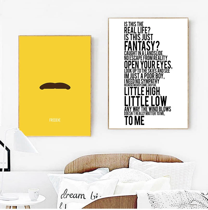 (No frame)1pcsQueen Band Freddie Mercury Posters Print Bohemian Rhapsody Canvas Painting Art Pictures Hip Hop Wall Decoration