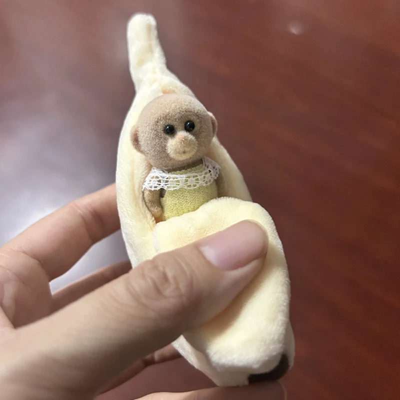 Boneco de Pelúcia Macio de Macaco com Banana - Brinquedo Kawaii de Dopamina, Decoração Adorável de Desenho Animado, Presente para Adolescentes