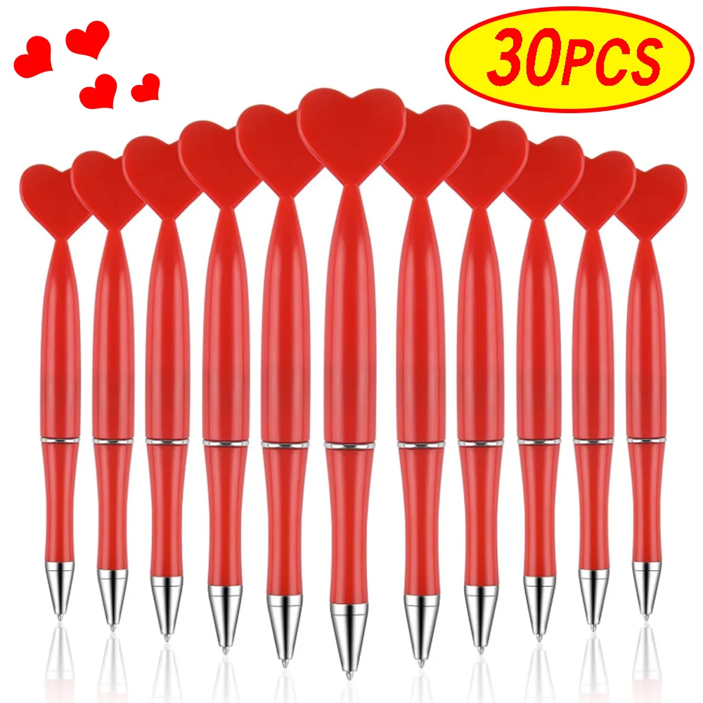 

1-30pcs Red Heart-Shaped Ballpoint Pens for Office Romantic Writing Wedding Signings Valentine'S Day Gifts Student Stationery