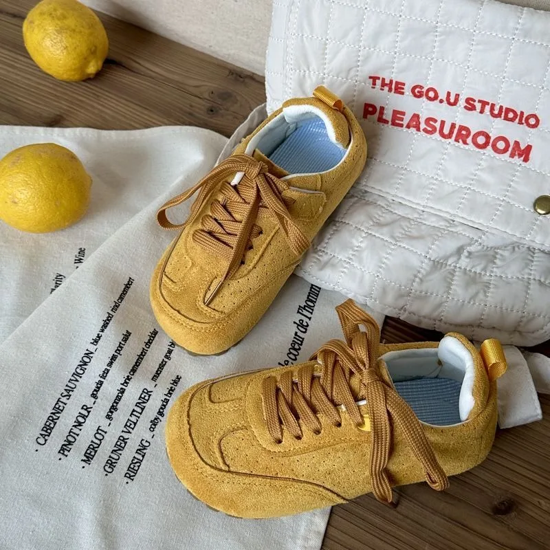 

Весенние детские кроссовки в стиле ретро в корейском стиле, модная повседневная обувь на мягкой подошве в немецком стиле для девочек и мальчиков