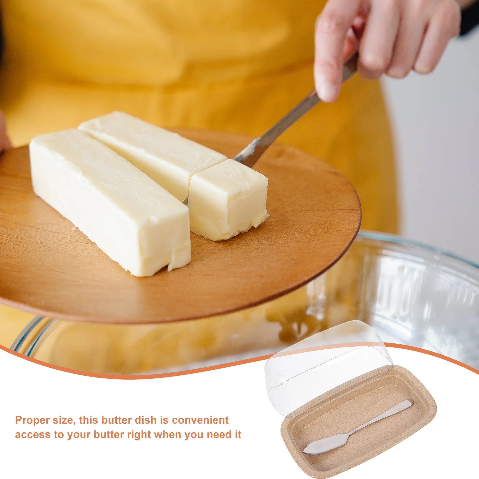 

Butter Crisper Dish Large Dessert Plate Tray with Lid Airtight Serving Plastic Storage