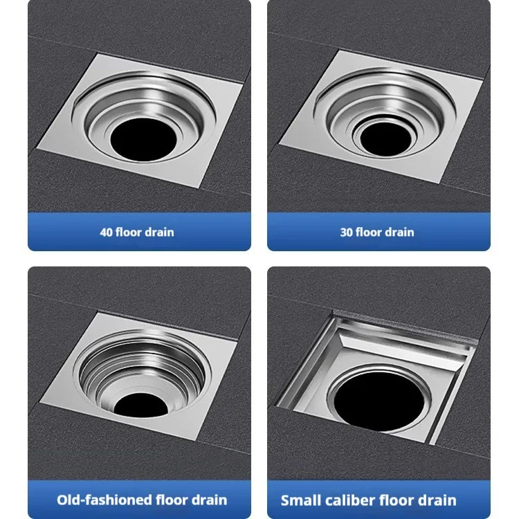 1/2/3pcs 304 stainless steel floor drain, deodorizing square bathroom drain, waste of new high-quality drainage pipes