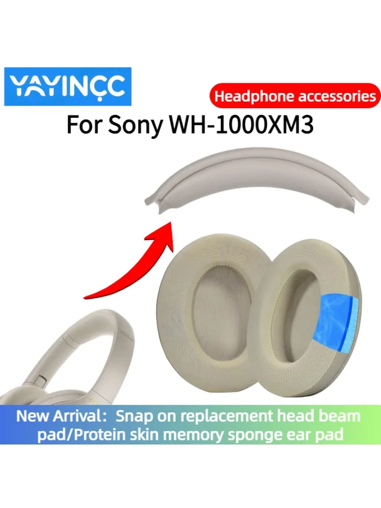 Zamiennik złotej nakładki na pałąk/nauszników z proteinowej skóry do słuchawek Sony WH-1000XM3, części zamienne do naprawy, łatwy montaż. — zdjęcie produktu 7