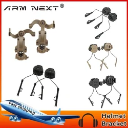 Tactical Fast Rail Mounts Headset Rail Adapter Headset Holder Set Bracket Headphone Mount Stand 360 Rotation Helmet Headset