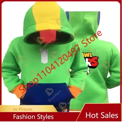 COC 4T - 16T Kids Sweatshirts Cartoon Leon Spike Hoodie Game Characters Game Peripherals Gift for Children