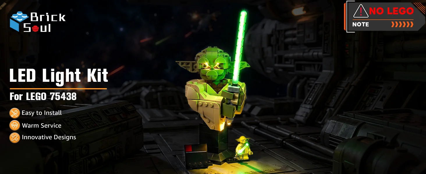 BrickSoul LED-Beleuchtungsset, geeignet für Lego Yoda Büste 75438 Modell, Bausteine nicht im Lieferumfang enthalten – Detail 7