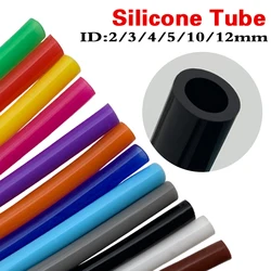 Tubo de silicona Flexible, mangueras de goma de grado alimenticio, Conector de agua, fontanería colorida, 5M ID, 2, 3, 4, 5, 6, 7, 8, 9, 10, 12 mm