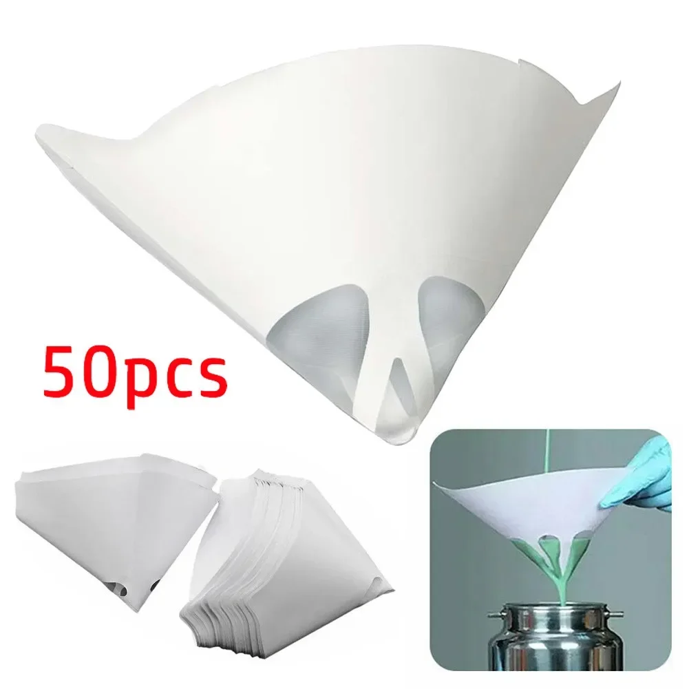 50pcs Cars Paints Spray Mesh Paper Filters Purify Strain Funnel Disposable Paint Filter Conical Nylon Micron-Paper Funnels Tools